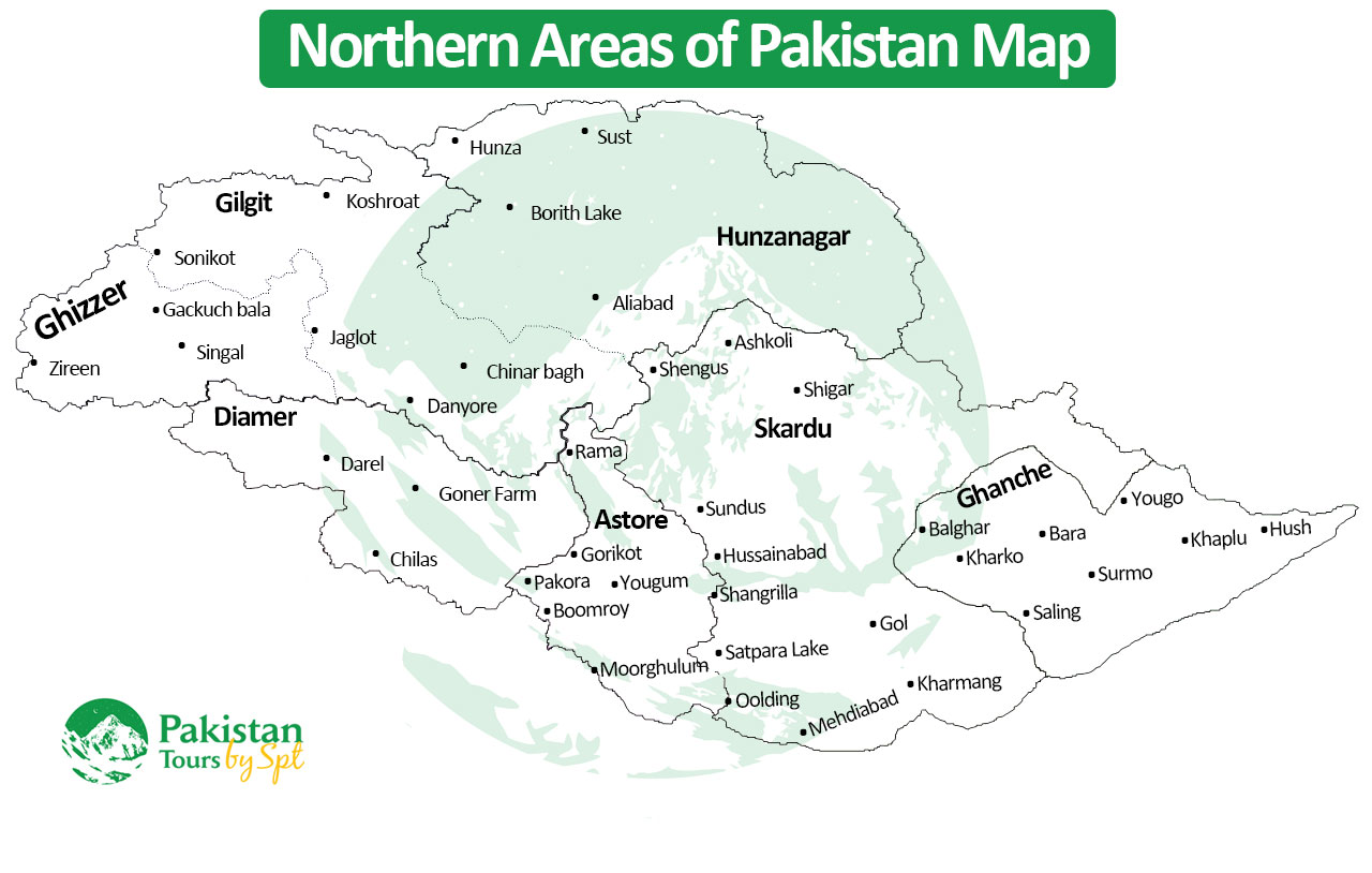 Best Northern Pakistan Tour Packages 11 Full HD Northern Areas of Pakistan map